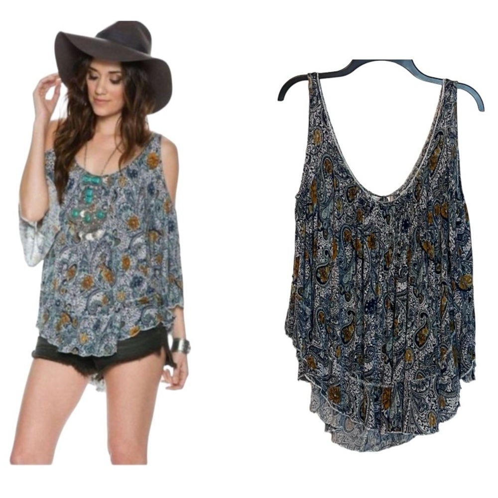 Free People Hummingbird Chloe Cold Shoulder Top Size Small